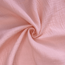 Ткань Муслин Жатый,  Нежно-Розовый   в Салехарде