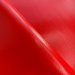 Ткань ПВХ 600 гр/м2 плотная, Красный (Ширина 150см), на отрез  в Салехарде