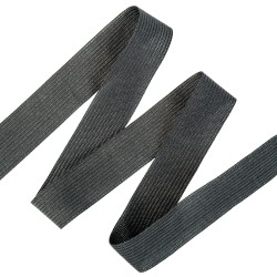 Окантовочная лента-бейка, цвет Чёрный 22мм (на отрез)  в Салехарде