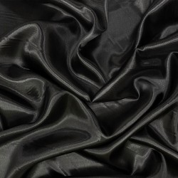Ткань Атлас-сатин, цвет Черный (на отрез)  в Салехарде