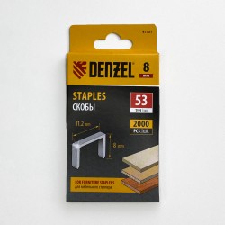 Denzel Скобы, 8 мм, для мебельного степлера, тип 53, 2000 шт.  в Салехарде