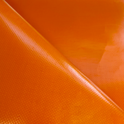 Ткань ПВХ 450 гр/м2, Оранжевый (Ширина 160см), на отрез  в Салехарде