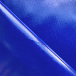 Ткань ПВХ 450 гр/м2, Синий (Ширина 160см), на отрез  в Салехарде