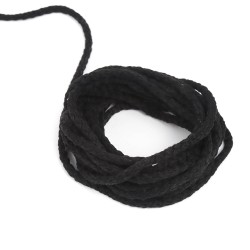 Шнур для одежды тип 2, цвет Чёрный (плетено-вязаный/полиэфир)  в Салехарде